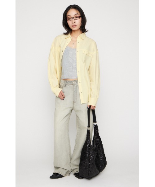LAGUA GEM(ラグアジェム)の「RING BUTTON OVER シャツ(シャツ/ブラウス・レディース・ライトイエロー/ホワイト/ベージュ・FREE)」の11枚目の写真