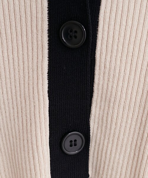 natural couture（ナチュラルクチュール）の「細リブ配色ショート丈カーディガン（カーディガン/ボレロ・レディース・ブラック/サックスブルー/アイボリー/ラベンダー/ライトグレー・FREE）」の16枚目の写真