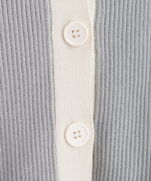 natural couture（ナチュラルクチュール）の「細リブ配色ショート丈カーディガン（カーディガン/ボレロ・レディース・ブラック/サックスブルー/アイボリー/ラベンダー/ライトグレー・FREE）」の21枚目の写真