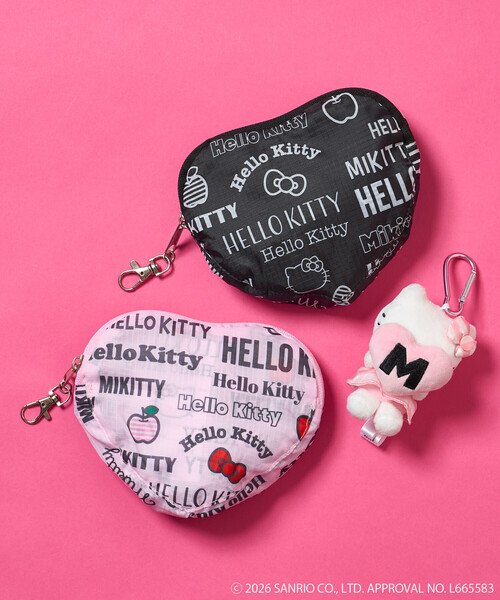 FREAK'S STORE(フリークスストア)の「SANRIO/サンリオ 'HELLO KITTY'総柄 エコバック/プリントエコバッグ/サブバッグ(エコバッグ/サブバッグ・レディース・ブラック/ピンク・ONE SIZE)」の9枚目の写真