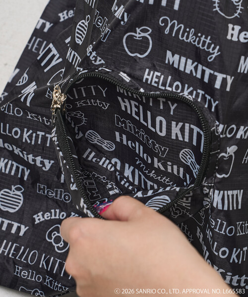 FREAK'S STORE(フリークスストア)の「SANRIO/サンリオ 'HELLO KITTY'総柄 エコバック/プリントエコバッグ/サブバッグ(エコバッグ/サブバッグ・レディース・ブラック/ピンク・ONE SIZE)」の13枚目の写真