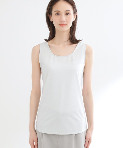 Reflect（リフレクト）の「【UVカット／接触冷感】ベーシックラメタンクトップ（タンクトップ・レディース・ライトグレー/ナチュラル・13/11/09/07/15 ）」の14枚目の写真