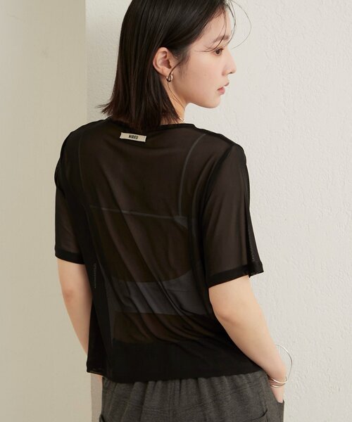 Omekashi(オメカシ)の「【リバイバル】NUDEDチュールT(Tシャツ/カットソー・レディース・ブラウン/ベージュ/オフホワイト/ブラック・FREE)」の3枚目の写真