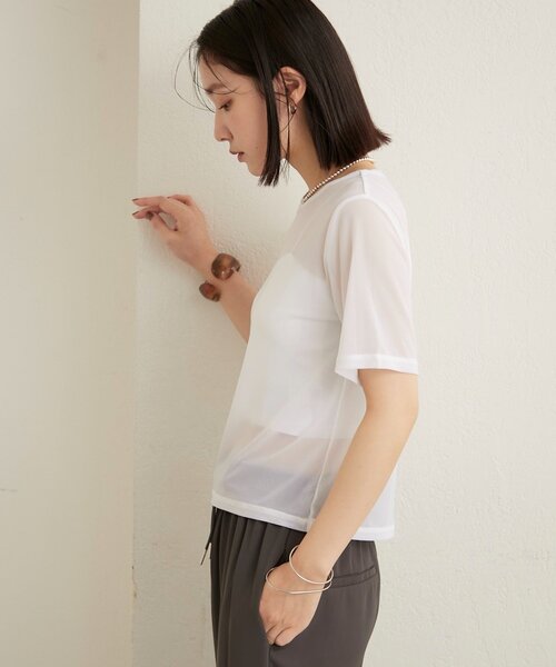 Omekashi(オメカシ)の「【リバイバル】NUDEDチュールT(Tシャツ/カットソー・レディース・ブラウン/ベージュ/オフホワイト/ブラック・FREE)」の9枚目の写真
