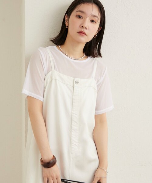 Omekashi(オメカシ)の「【リバイバル】NUDEDチュールT(Tシャツ/カットソー・レディース・ブラウン/ベージュ/オフホワイト/ブラック・FREE)」の13枚目の写真