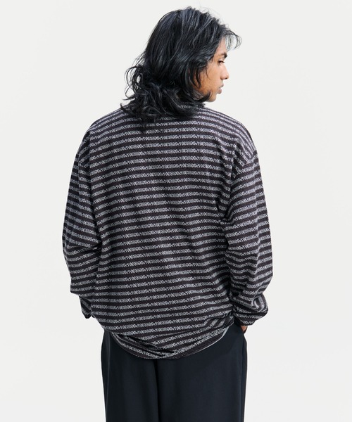 COOTIE PRODUCTIONS（クーティープロダクションズ）の「Supima Jacquard Border L/S Tee（Tシャツ/カットソー・メンズ・ブラック系その他・MEDIUM/SMALL/LARGE）」の3枚目の写真