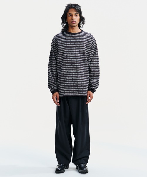 COOTIE PRODUCTIONS（クーティープロダクションズ）の「Supima Jacquard Border L/S Tee（Tシャツ/カットソー・メンズ・ブラック系その他・MEDIUM/SMALL/LARGE）」の2枚目の写真