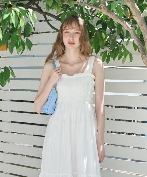 Birthday room（バースデイルーム）の「レースシャーリングワンピース/Lace Shirred Dress（ワンピース・レディース・ブラック/ホワイト・FREE）」の11枚目の写真