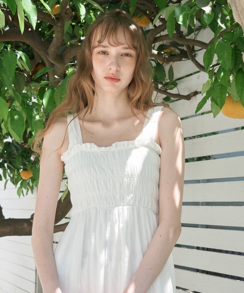 Birthday room（バースデイルーム）の「レースシャーリングワンピース/Lace Shirred Dress（ワンピース・レディース・ブラック/ホワイト・FREE）」の12枚目の写真