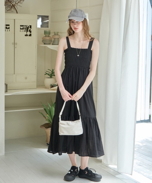 Birthday room（バースデイルーム）の「レースシャーリングワンピース/Lace Shirred Dress（ワンピース・レディース・ブラック/ホワイト・FREE）」の15枚目の写真