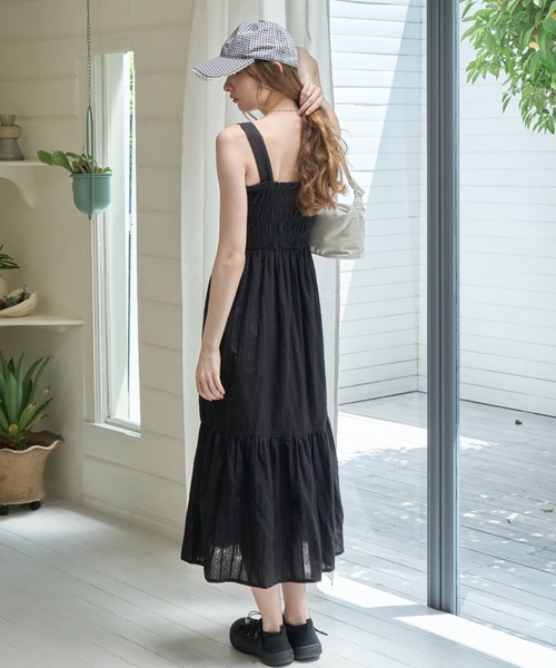 Birthday room（バースデイルーム）の「レースシャーリングワンピース/Lace Shirred Dress（ワンピース・レディース・ブラック/ホワイト・FREE）」の16枚目の写真