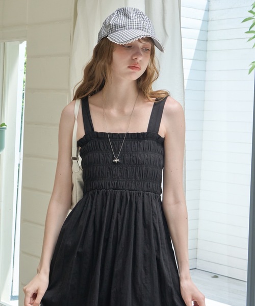 Birthday room（バースデイルーム）の「レースシャーリングワンピース/Lace Shirred Dress（ワンピース・レディース・ブラック/ホワイト・FREE）」の17枚目の写真