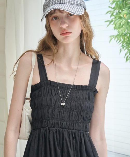 Birthday room（バースデイルーム）の「レースシャーリングワンピース/Lace Shirred Dress（ワンピース・レディース・ブラック/ホワイト・FREE）」の20枚目の写真