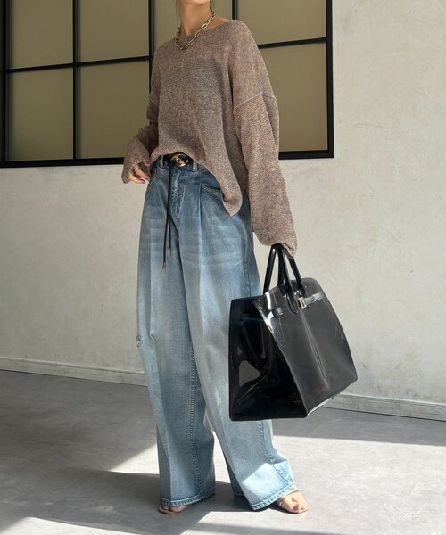 DouDou（ドゥドゥ）の「メランジプルオーバー（ニット/セーター・レディース・ベージュ/ピンク/ブラウン・FREE）」の5枚目の写真