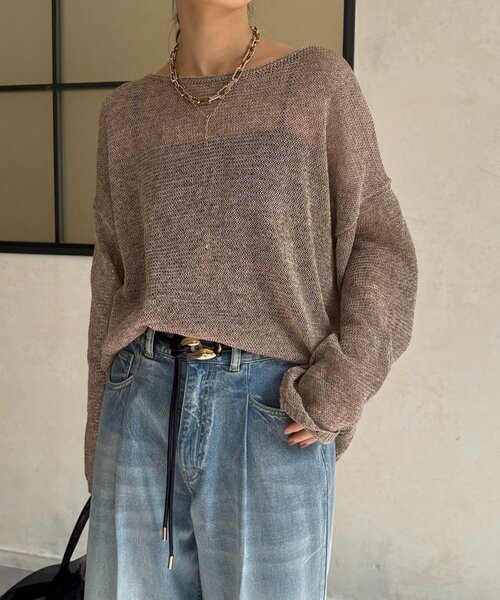 DouDou（ドゥドゥ）の「メランジプルオーバー（ニット/セーター・レディース・ベージュ/ピンク/ブラウン・FREE）」の9枚目の写真
