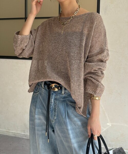 DouDou（ドゥドゥ）の「メランジプルオーバー（ニット/セーター・レディース・ベージュ/ピンク/ブラウン・FREE）」の12枚目の写真