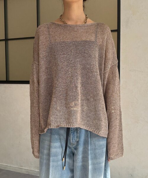 DouDou（ドゥドゥ）の「メランジプルオーバー（ニット/セーター・レディース・ベージュ/ピンク/ブラウン・FREE）」の14枚目の写真