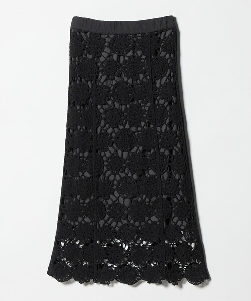 Marilyn Moon（マリリンムーン）の「＜Marilyn Moon＞クロシェ スカート（スカート・レディース・ブラック/オフホワイト・FREE）」の2枚目の写真