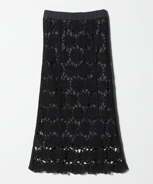 Marilyn Moon（マリリンムーン）の「＜Marilyn Moon＞クロシェ スカート（スカート・レディース・ブラック/オフホワイト・FREE）」の3枚目の写真