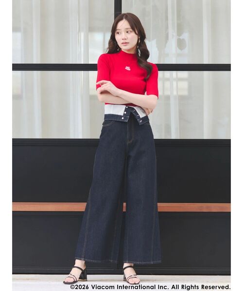 MERCURYDUO（マーキュリーデュオ）の「【EMILY IN PARISコラボ】2WAYハイウエストワイドデニムパンツ（その他パンツ・レディース・インディゴブルー/ブルー・MEDIUM/SMALL）」の17枚目の写真