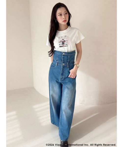 MERCURYDUO(マーキュリーデュオ)の「【EMILY IN PARISコラボ】2WAYハイウエストワイドデニムパンツ(その他パンツ・レディース・インディゴブルー/ブルー・MEDIUM/SMALL)」の21枚目の写真