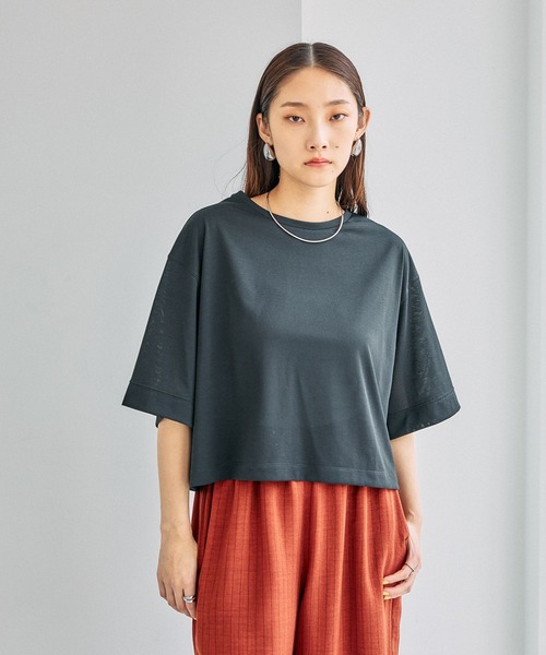 LEPSIM(レプシィム)の「《スグッカワ》ショートワイドT 639429(Tシャツ/カットソー・レディース・ブラック/アイボリー/チャコールグレー/レッド/グリーン・FREE)」の17枚目の写真