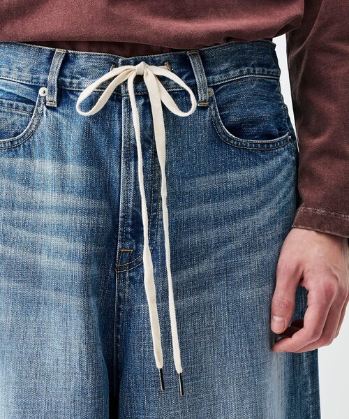 EDITION（エディション）の「インディゴデニム ドローコードパンツ（デニムパンツ・メンズ・ライトブルー・S/M）」の6枚目の写真