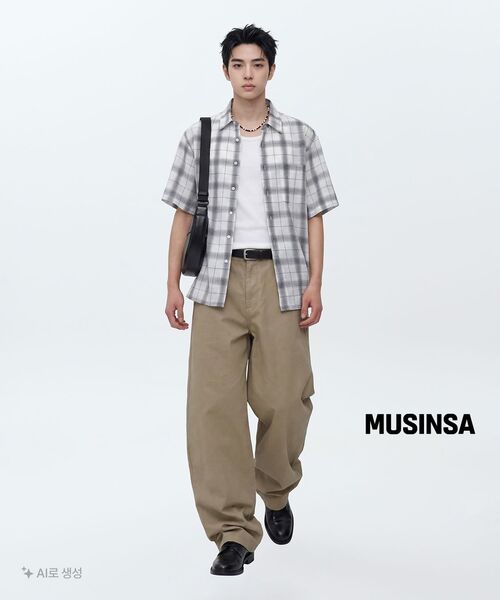 MUSINSA STANDARD（ムシンサスタンダード）の「コーティッドキャンバスホボクロスバッグ[ブラック]（メッセンジャーバッグ・レディース・その他・FREE）」の4枚目の写真