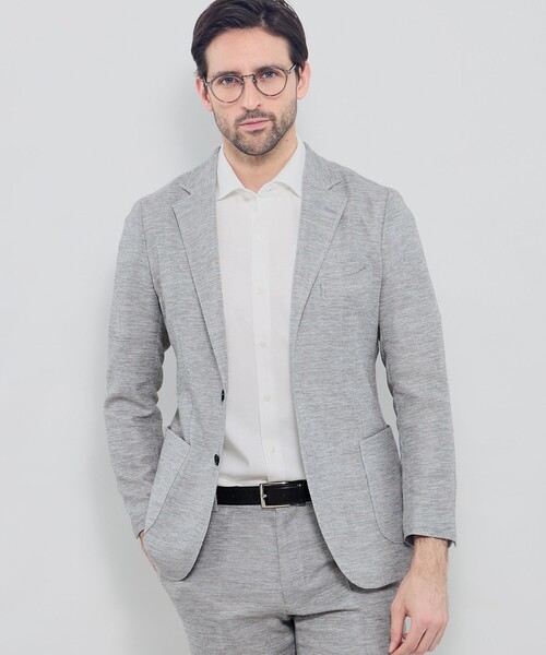 MACKINTOSH LONDON(マッキントッシュ ロンドン)の「【LEON掲載】【BREASY JACKET】LENO CLOTH セットアップジャケット(テーラードジャケット・メンズ・ベージュ系その他2/ネイビー/チャコールグレー/グレー・40/36/38)」の1枚目の写真