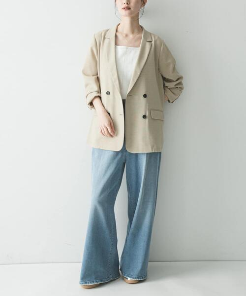 URBAN RESEARCH（アーバンリサーチ）の「ダブルブレストメッシュジャケット（その他アウター・レディース・ブラック/ベージュ・FREE）」の7枚目の写真