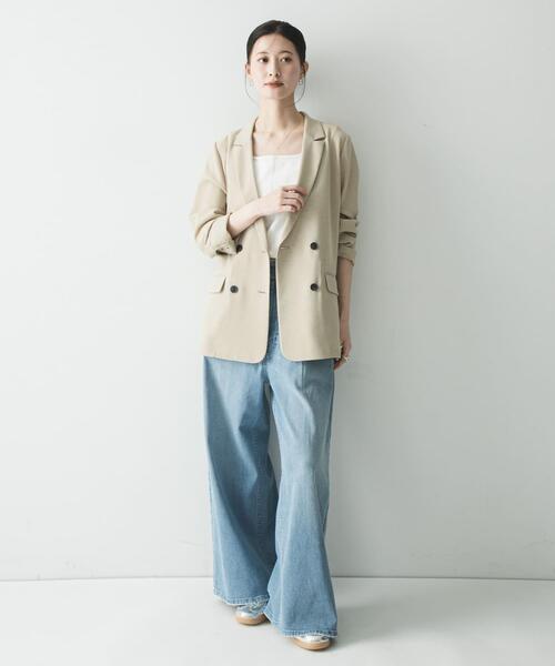 URBAN RESEARCH（アーバンリサーチ）の「ダブルブレストメッシュジャケット（その他アウター・レディース・ブラック/ベージュ・FREE）」の8枚目の写真