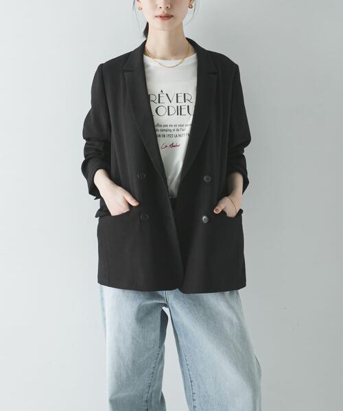 URBAN RESEARCH（アーバンリサーチ）の「ダブルブレストメッシュジャケット（その他アウター・レディース・ブラック/ベージュ・FREE）」の12枚目の写真