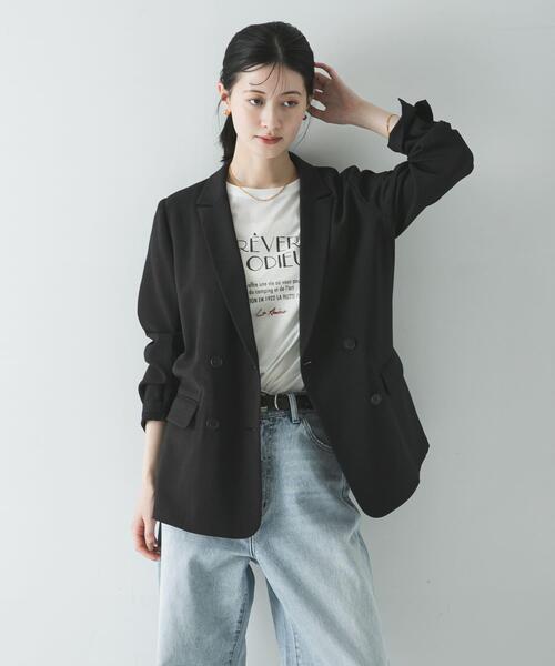 URBAN RESEARCH（アーバンリサーチ）の「ダブルブレストメッシュジャケット（その他アウター・レディース・ブラック/ベージュ・FREE）」の13枚目の写真