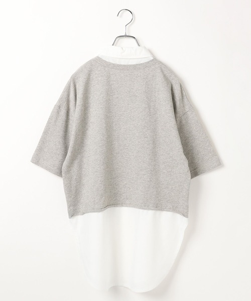 LEPSIM（レプシィム）の「シャツレイヤードチュニックSS　665361（Tシャツ/カットソー・レディース・ブラック/ネイビー/ライトグレー・FREE）」の12枚目の写真