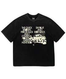 NAVYTEAM（ネイビーチーム）の「SKY BLUE AND BOOT BLACK ピグメントダイング半袖Tシャツ（Tシャツ/カットソー）」