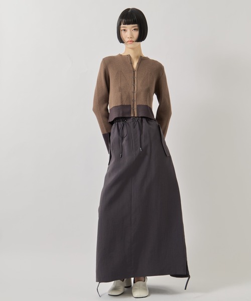 TAN（タン）の「【TAN/タン】《STUDIOUS別注》CARDIGAN/リブニットカーディガン（カーディガン/ボレロ・レディース・ブラウン/ネイビー・FREE）」の7枚目の写真