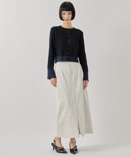 TAN（タン）の「【TAN/タン】《STUDIOUS別注》CARDIGAN/リブニットカーディガン（カーディガン/ボレロ・レディース・ブラウン/ネイビー・FREE）」の15枚目の写真