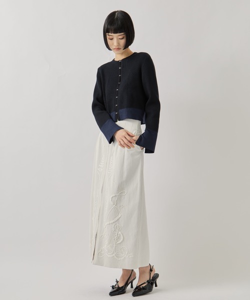 TAN（タン）の「【TAN/タン】《STUDIOUS別注》CARDIGAN/リブニットカーディガン（カーディガン/ボレロ・レディース・ブラウン/ネイビー・FREE）」の16枚目の写真