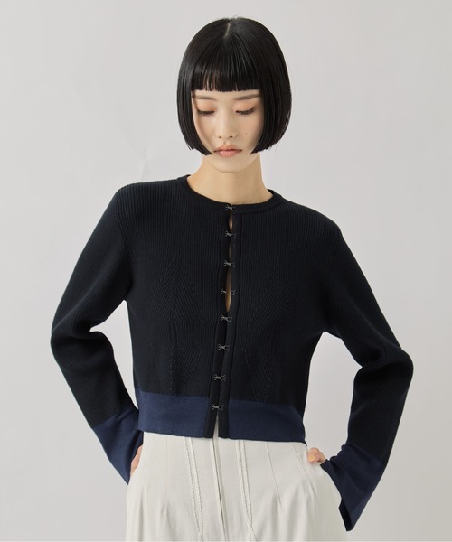 TAN（タン）の「【TAN/タン】《STUDIOUS別注》CARDIGAN/リブニットカーディガン（カーディガン/ボレロ・レディース・ブラウン/ネイビー・FREE）」の20枚目の写真