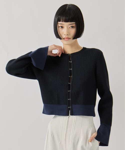 TAN（タン）の「【TAN/タン】《STUDIOUS別注》CARDIGAN/リブニットカーディガン（カーディガン/ボレロ・レディース・ブラウン/ネイビー・FREE）」の21枚目の写真