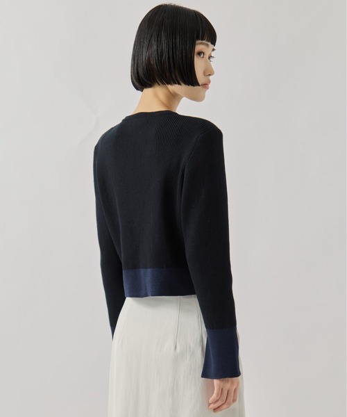 TAN（タン）の「【TAN/タン】《STUDIOUS別注》CARDIGAN/リブニットカーディガン（カーディガン/ボレロ・レディース・ブラウン/ネイビー・FREE）」の22枚目の写真