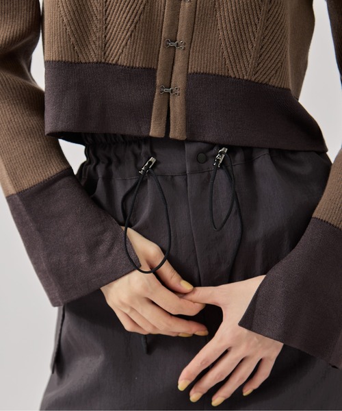 TAN（タン）の「【TAN/タン】《STUDIOUS別注》CARDIGAN/リブニットカーディガン（カーディガン/ボレロ・レディース・ブラウン/ネイビー・FREE）」の12枚目の写真