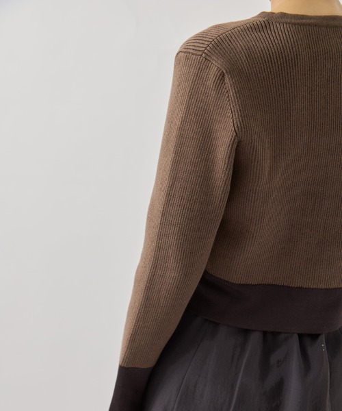 TAN（タン）の「【TAN/タン】《STUDIOUS別注》CARDIGAN/リブニットカーディガン（カーディガン/ボレロ・レディース・ブラウン/ネイビー・FREE）」の14枚目の写真