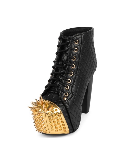 ゴールドトゥオーナメント レースアップブーツ Jeffrey Campbell