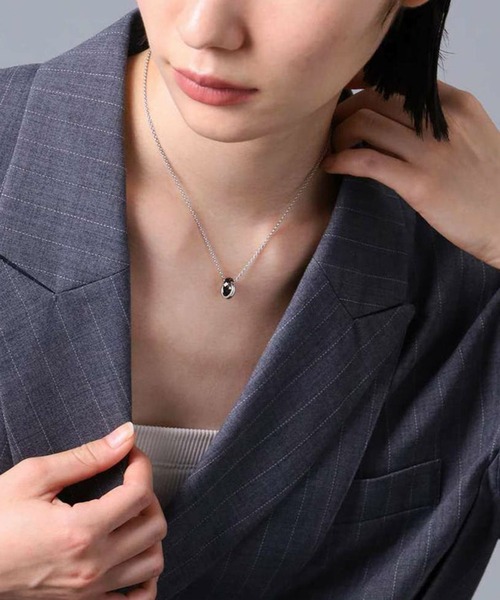 LION HEART（ライオンハート）の「【LION HEART】“LH-1”スタッドダブルリングネックレス/サージカルステンレス＆タングステン（金属アレルギー対応）IT（ネックレス・メンズ・シルバー/ブラック・FREE）」の10枚目の写真