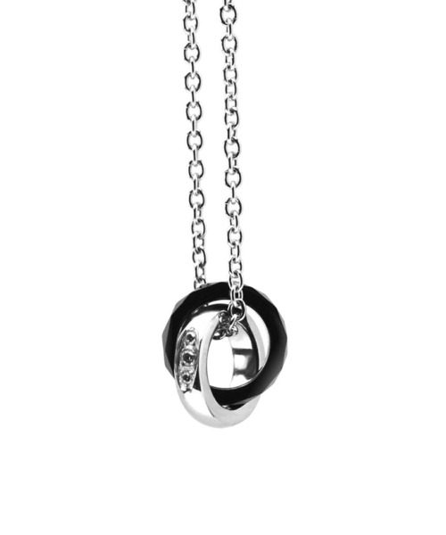 LION HEART（ライオンハート）の「【LION HEART】“LH-1”スタッドダブルリングネックレス/サージカルステンレス＆タングステン（金属アレルギー対応）IT（ネックレス・メンズ・シルバー/ブラック・FREE）」の14枚目の写真