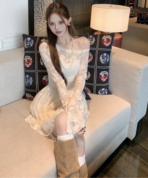 Alvia(アルビア)の「オフショルダーレースワンピース(ワンピース・レディース・アイボリー・M)」の15枚目の写真