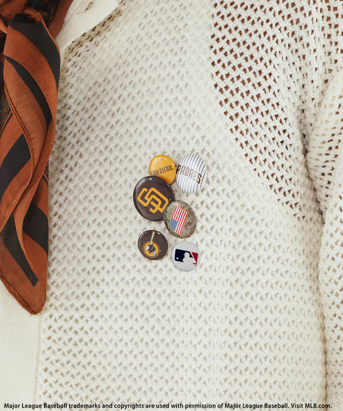 BACK TO THE FIELD(バック トゥー ザ フィールド)の「【MLB】Mesh Knit Cardigan(カーディガン/ボレロ・メンズ・オフホワイト/パープル/ブルー系・MEDIUM/LARGE/XL)」の5枚目の写真