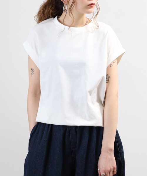FUNALIVE(ファンアライブ)の「汗じみ軽減加工ノースリーブカットソー(Tシャツ/カットソー・レディース・アイボリー/ネイビー/グレー/ブラック/グレイッシュベージュ・M-L)」の10枚目の写真