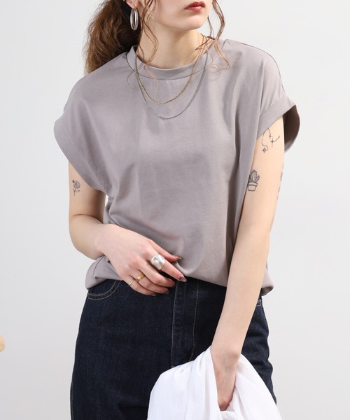 FUNALIVE(ファンアライブ)の「汗じみ軽減加工ノースリーブカットソー(Tシャツ/カットソー・レディース・アイボリー/ネイビー/グレー/ブラック/グレイッシュベージュ・M-L)」の22枚目の写真
